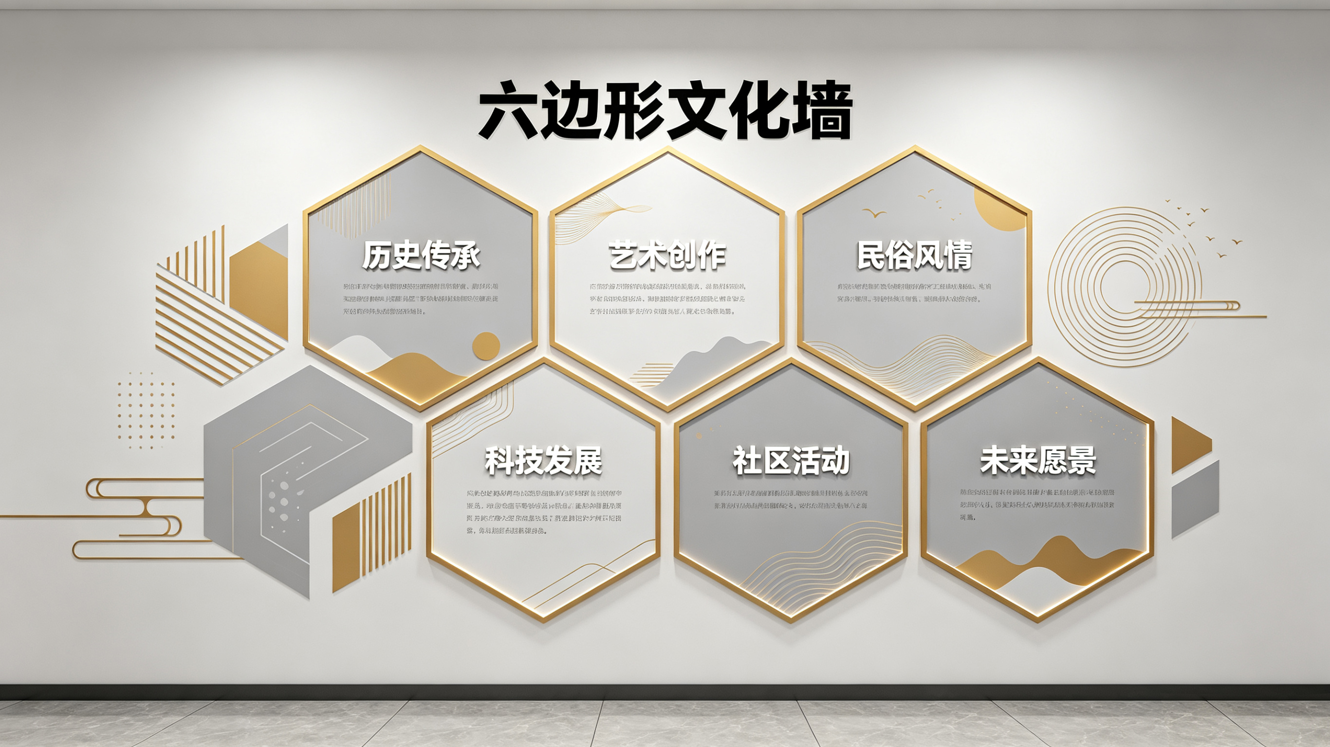 融安企业文化墙 | 六边形信息美学